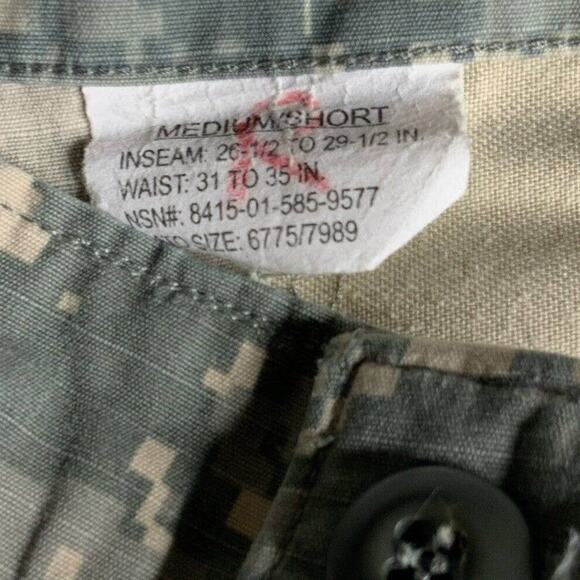 U.S Army Mens Official Combat Uniform Trouser Size Medium Short Camouflage Pants - Picture 8 of 9